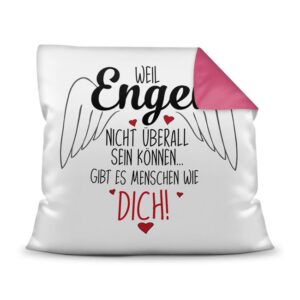 Schönes Spruchkissen für die liebsten Freunde und die Familie als besondere Geschenkidee zum Danke sagen - Weil Engel nicht überall sein können