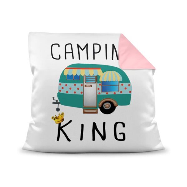 Besonderes Camping-Kissen mit passendem Spruch - Camping King - für fröhliche Camper! Dieses Kissen ist eine ganz besondere Deko fürs Campingmobil...