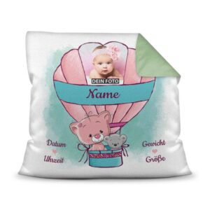 Süßes Geschenk zur Geburt für Mädchen - mit diesem Baby-Geschenk zur Geburt liegst Du garantiert richtig. Das liebevoll designte Fotokissen mit...