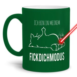 Gravierte Tasse mit Spruch - Fick dich Modus - Lasergravur mit einzigartigem 3-D-Effekt - eine lustige Bürotasse für den Schreibtisch