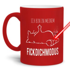 Gravierte Tasse mit Spruch - Fick dich Modus - Lasergravur mit einzigartigem 3-D-Effekt - eine lustige Bürotasse für den Schreibtisch