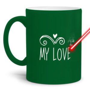 Gravierte Tasse mit Spruch - My Love - Lasergravur mit einzigartigem 3-D-Effekt - eine lustige Bürotasse für den Schreibtisch