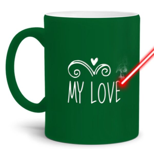 Gravierte Tasse mit Spruch - My Love - Lasergravur mit einzigartigem 3-D-Effekt - eine lustige Bürotasse für den Schreibtisch