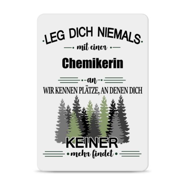 Originelles und lustiges Berufe-Blechschild für die coolste Chemikerin. Das perfekte Geschenk für Kolleginnen und Freunde