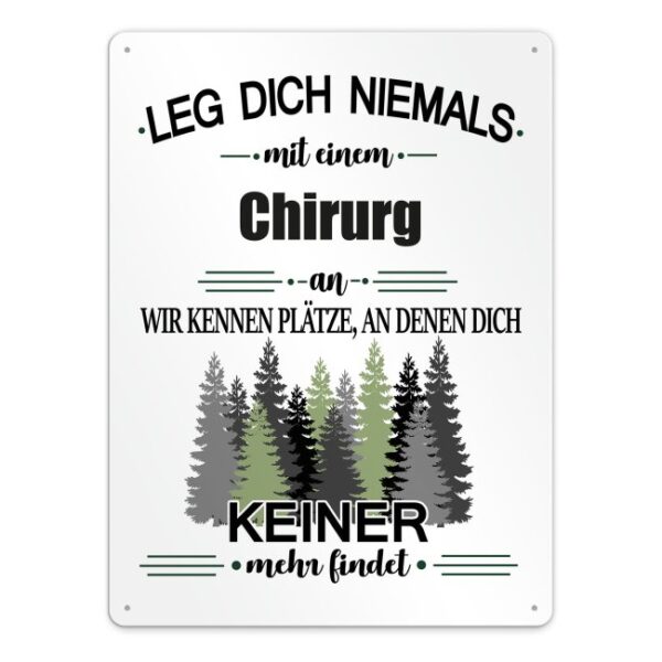 Originelles und lustiges Berufe-Blechschild für den coolsten Chirurg. Das perfekte Geschenk für Kollegen und Freunde