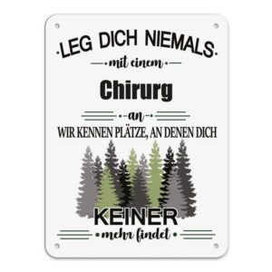 Originelles und lustiges Berufe-Blechschild für den coolsten Chirurg. Das perfekte Geschenk für Kollegen und Freunde