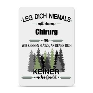 Originelles und lustiges Berufe-Blechschild für den coolsten Chirurg. Das perfekte Geschenk für Kollegen und Freunde