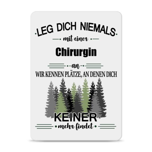 Originelles und lustiges Berufe-Blechschild für die coolste Chirurgin. Das perfekte Geschenk für Kolleginnen und Freunde