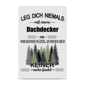 Originelles und lustiges Berufe-Blechschild für den coolsten Dachdecker. Das perfekte Geschenk für Kollegen und Freunde