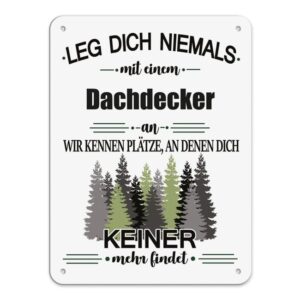 Originelles und lustiges Berufe-Blechschild für den coolsten Dachdecker. Das perfekte Geschenk für Kollegen und Freunde