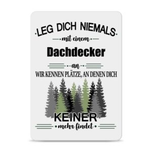 Originelles und lustiges Berufe-Blechschild für den coolsten Dachdecker. Das perfekte Geschenk für Kollegen und Freunde