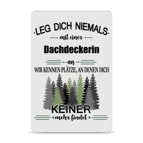 Originelles und lustiges Berufe-Blechschild für die coolste Dachdeckerin. Das perfekte Geschenk für Kolleginnen und Freunde