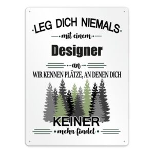 Originelles und lustiges Berufe-Blechschild für den coolsten Designer. Das perfekte Geschenk für Kollegen und Freunde