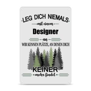 Originelles und lustiges Berufe-Blechschild für den coolsten Designer. Das perfekte Geschenk für Kollegen und Freunde