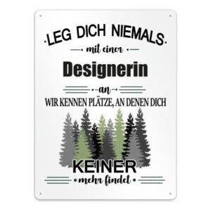 Originelles und lustiges Berufe-Blechschild für die coolste Designerin. Das perfekte Geschenk für Kolleginnen und Freunde