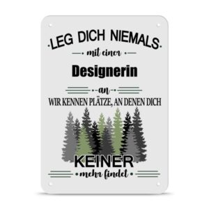 Originelles und lustiges Berufe-Blechschild für die coolste Designerin. Das perfekte Geschenk für Kolleginnen und Freunde