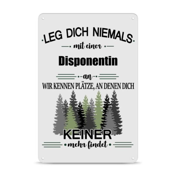 Originelles und lustiges Berufe-Blechschild für die coolste Disponentin. Das perfekte Geschenk für Kolleginnen und Freunde