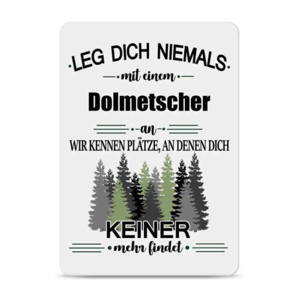 Originelles und lustiges Berufe-Blechschild für den coolsten Dolmetscher. Das perfekte Geschenk für Kollegen und Freunde