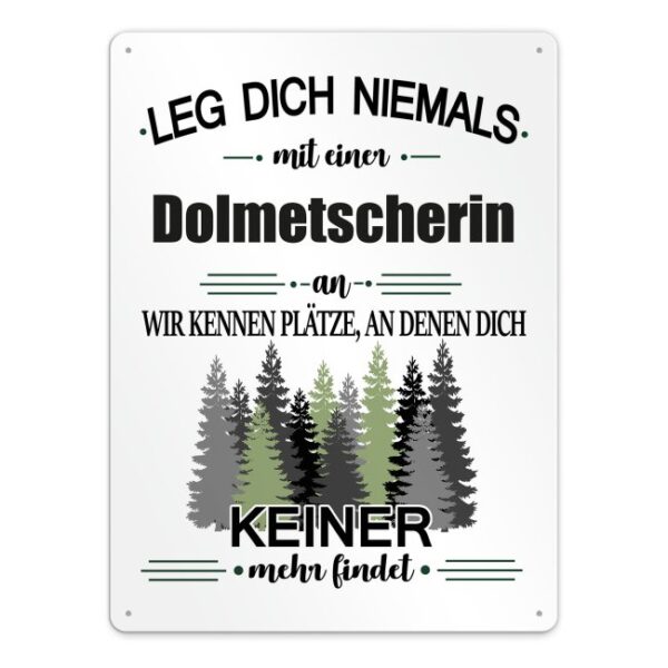 Originelles und lustiges Berufe-Blechschild für die coolste Dolmetscherin. Das perfekte Geschenk für Kolleginnen und Freunde