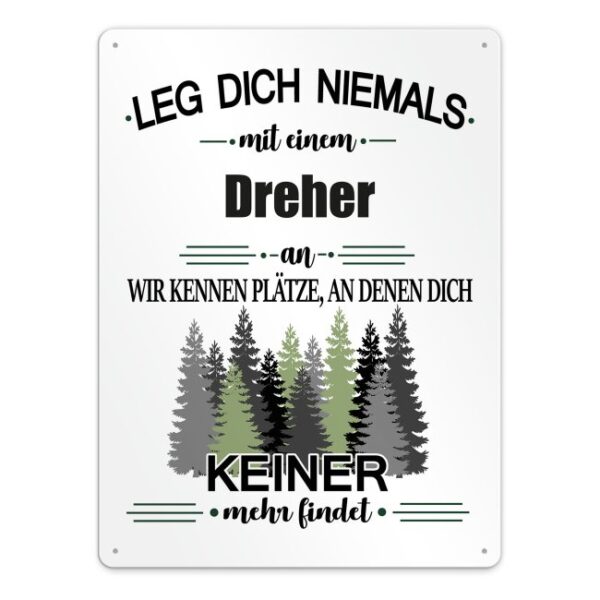 Originelles und lustiges Berufe-Blechschild für den coolsten Dreher. Das perfekte Geschenk für Kollegen und Freunde