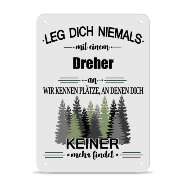 Originelles und lustiges Berufe-Blechschild für den coolsten Dreher. Das perfekte Geschenk für Kollegen und Freunde