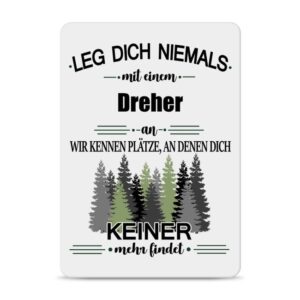 Originelles und lustiges Berufe-Blechschild für den coolsten Dreher. Das perfekte Geschenk für Kollegen und Freunde