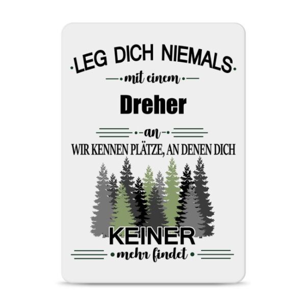 Originelles und lustiges Berufe-Blechschild für den coolsten Dreher. Das perfekte Geschenk für Kollegen und Freunde