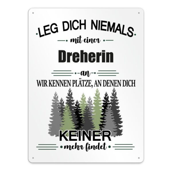 Originelles und lustiges Berufe-Blechschild für die coolste Dreherin. Das perfekte Geschenk für Kolleginnen und Freunde