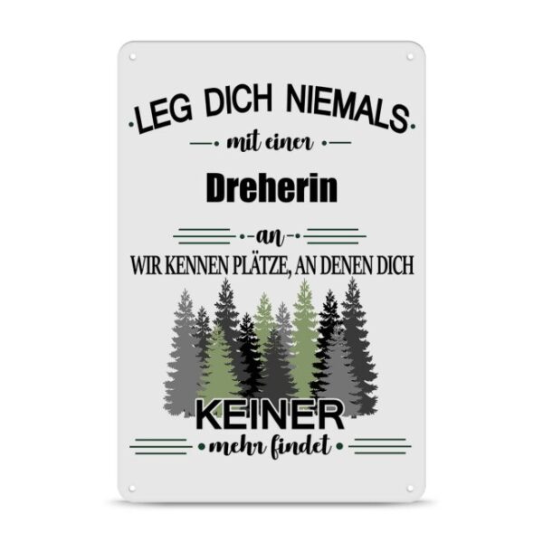 Originelles und lustiges Berufe-Blechschild für die coolste Dreherin. Das perfekte Geschenk für Kolleginnen und Freunde