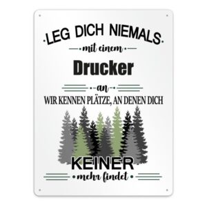 Originelles und lustiges Berufe-Blechschild für den coolsten Drucker. Das perfekte Geschenk für Kollegen und Freunde