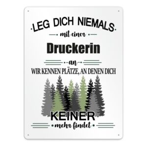 Originelles und lustiges Berufe-Blechschild für die coolste Druckerin. Das perfekte Geschenk für Kolleginnen und Freunde