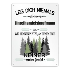 Originelles und lustiges Berufe-Blechschild für den coolsten Einzelhandelskaufmann. Das perfekte Geschenk für Kollegen und Freunde