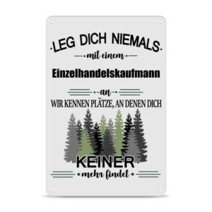 Originelles und lustiges Berufe-Blechschild für den coolsten Einzelhandelskaufmann. Das perfekte Geschenk für Kollegen und Freunde