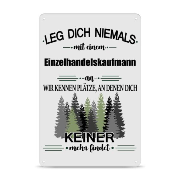 Originelles und lustiges Berufe-Blechschild für den coolsten Einzelhandelskaufmann. Das perfekte Geschenk für Kollegen und Freunde