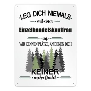 Originelles und lustiges Berufe-Blechschild für die coolste Einzelhandelskauffrau. Das perfekte Geschenk für Kolleginnen und Freunde