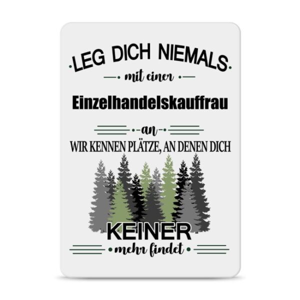 Originelles und lustiges Berufe-Blechschild für die coolste Einzelhandelskauffrau. Das perfekte Geschenk für Kolleginnen und Freunde