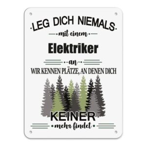 Originelles und lustiges Berufe-Blechschild für den coolsten Elektriker. Das perfekte Geschenk für Kollegen und Freunde