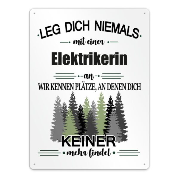 Originelles und lustiges Berufe-Blechschild für die coolste Elektrikerin. Das perfekte Geschenk für Kolleginnen und Freunde