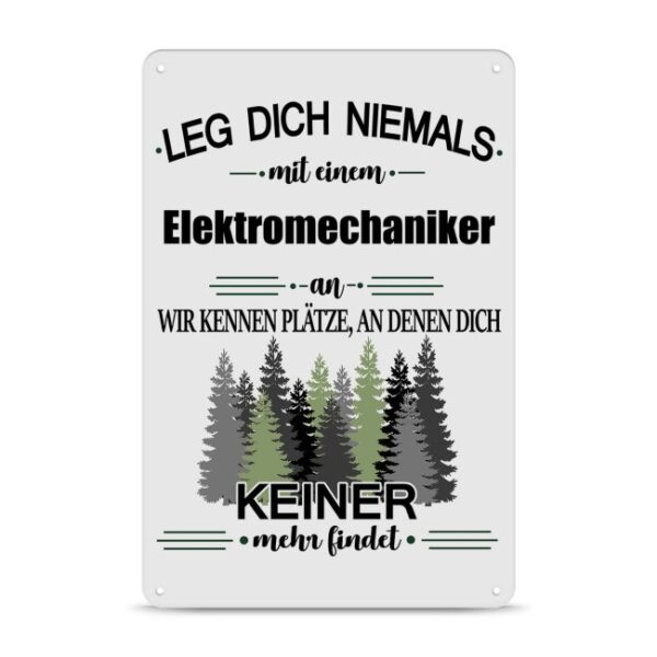 Originelles und lustiges Berufe-Blechschild für den coolsten Elektromechaniker. Das perfekte Geschenk für Kollegen und Freunde