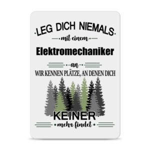 Originelles und lustiges Berufe-Blechschild für den coolsten Elektromechaniker. Das perfekte Geschenk für Kollegen und Freunde