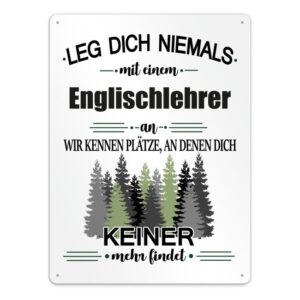 Originelles und lustiges Berufe-Blechschild für den coolsten Englischlehrer. Das perfekte Geschenk für Kollegen und Freunde