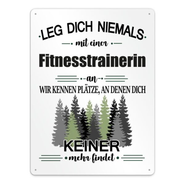 Originelles und lustiges Berufe-Blechschild für die coolste Fitnesstrainerin. Das perfekte Geschenk für Kolleginnen und Freunde