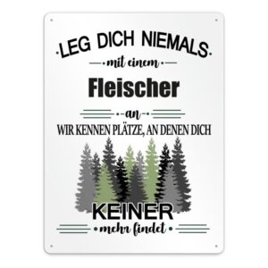 Originelles und lustiges Berufe-Blechschild für den coolsten Fleischer. Das perfekte Geschenk für Kollegen und Freunde