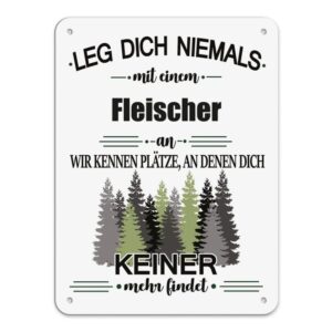 Originelles und lustiges Berufe-Blechschild für den coolsten Fleischer. Das perfekte Geschenk für Kollegen und Freunde