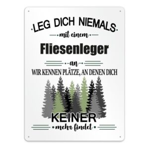 Originelles und lustiges Berufe-Blechschild für den coolsten Fliesenleger. Das perfekte Geschenk für Kollegen und Freunde