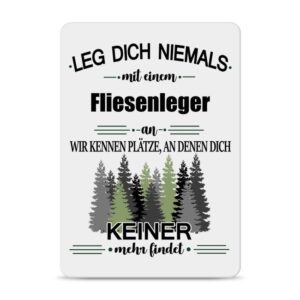 Originelles und lustiges Berufe-Blechschild für den coolsten Fliesenleger. Das perfekte Geschenk für Kollegen und Freunde