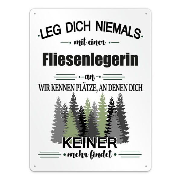 Originelles und lustiges Berufe-Blechschild für die coolste Fliesenlegerin. Das perfekte Geschenk für Kolleginnen und Freunde