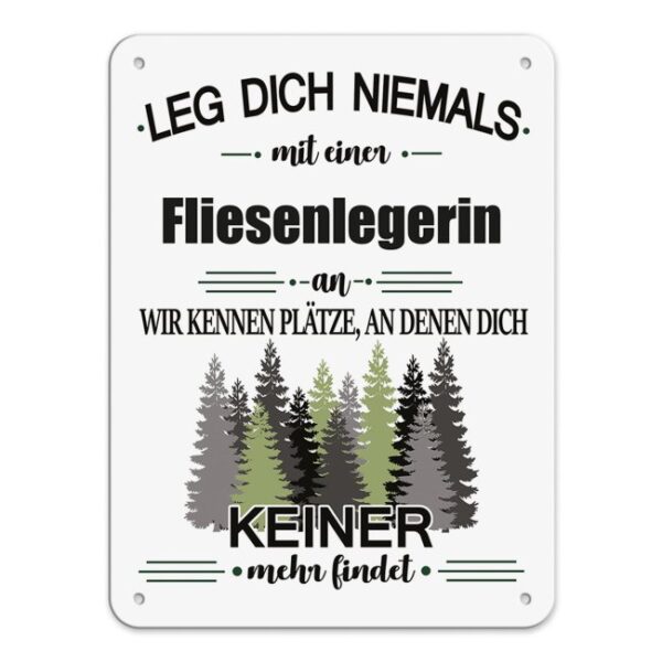 Originelles und lustiges Berufe-Blechschild für die coolste Fliesenlegerin. Das perfekte Geschenk für Kolleginnen und Freunde