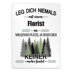 Originelles und lustiges Berufe-Blechschild für den coolsten Florist. Das perfekte Geschenk für Kollegen und Freunde