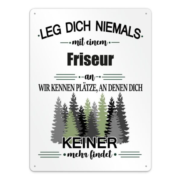 Originelles und lustiges Berufe-Blechschild für den coolsten Friseur. Das perfekte Geschenk für Kollegen und Freunde